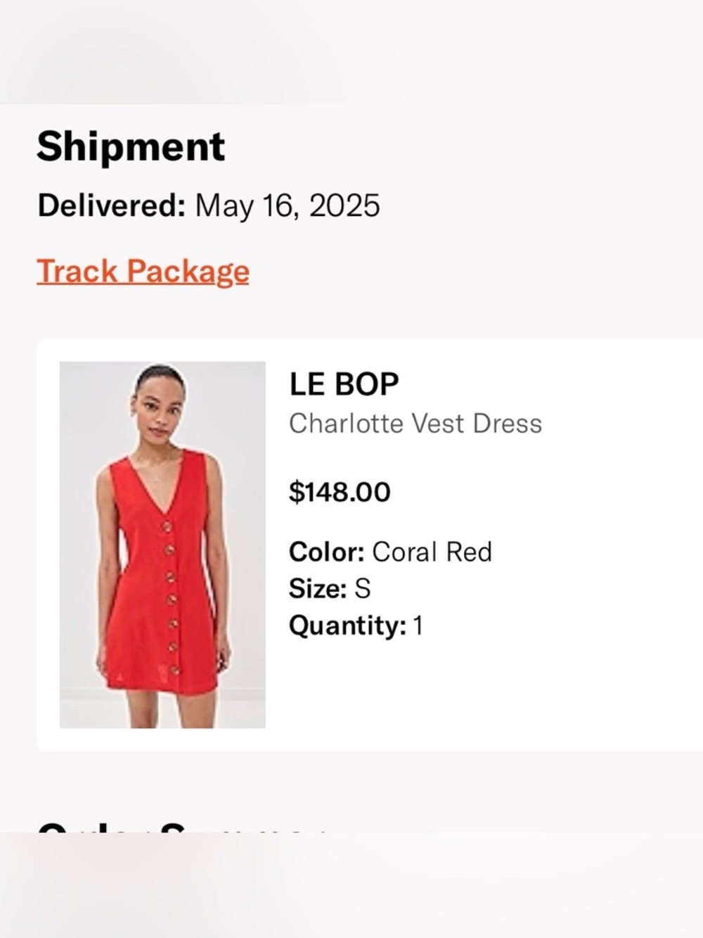 Coral Red Charlotte Vest Mini Dress